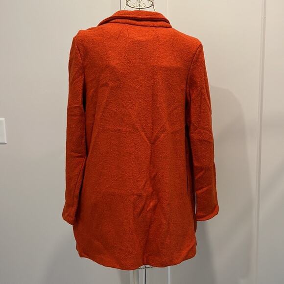 Rachel Zoe open blazer trench coat women’s size medium orange wool blend coat - Picture 4 of 4